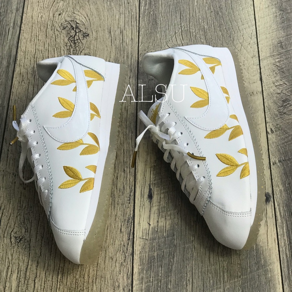 NWT Classic Cortez White Metallic Gold W AUTHENTIC - Picture 7 of 8